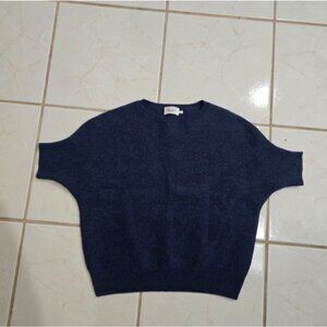 The Reset Essential Pullover Navy Blue wool womens Size Xs Minimalist Cozy